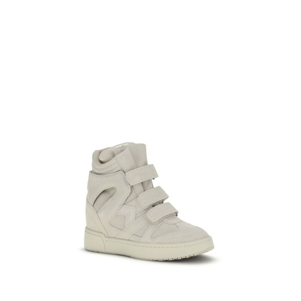 Isabel Marant Beige Calf Leather Bos Taurus Platform Women's Sneakers - Picture 2 of 3
